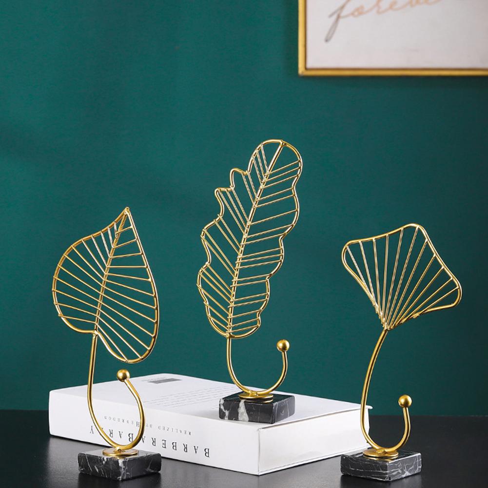 Leaf Sculpture Crafts Office Desktop Ornaments For Living Room Wine Cabinet Porch Home Decoration