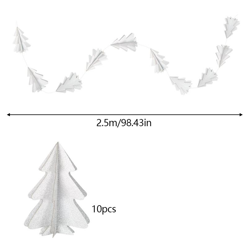 Зеленый цветочный венок в форме дерева Рождественская бумажная гирлянда Подвесная бумажная веревка Подвеска на рождественскую елку