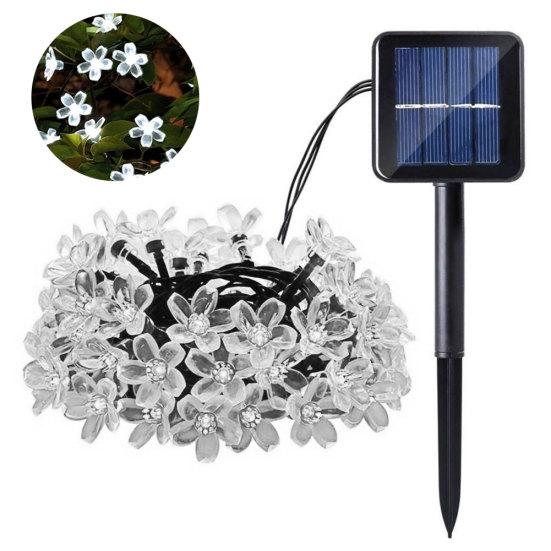 7m IP65 Waterproof Fairy Solar Sakura String 50LEDs Lights Garden Party Decor