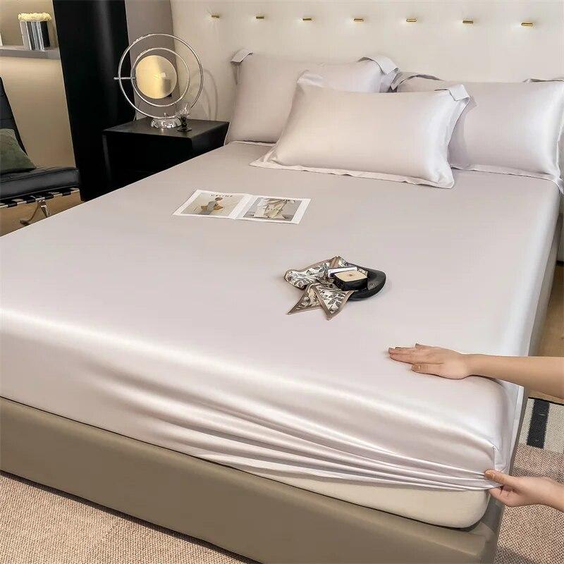 Набор из 3 шт., 100% бамбуковый чехол для матраса, наматрасник с наволочкой, охлаждающая простыня, 1000 нитей, противоскользящая простыня