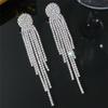 Новые серьги с длинными кисточками Super Flash Ab Diamond, модные серьги в стиле темперамент, свадебные серьги, женские серьги, 1 пара