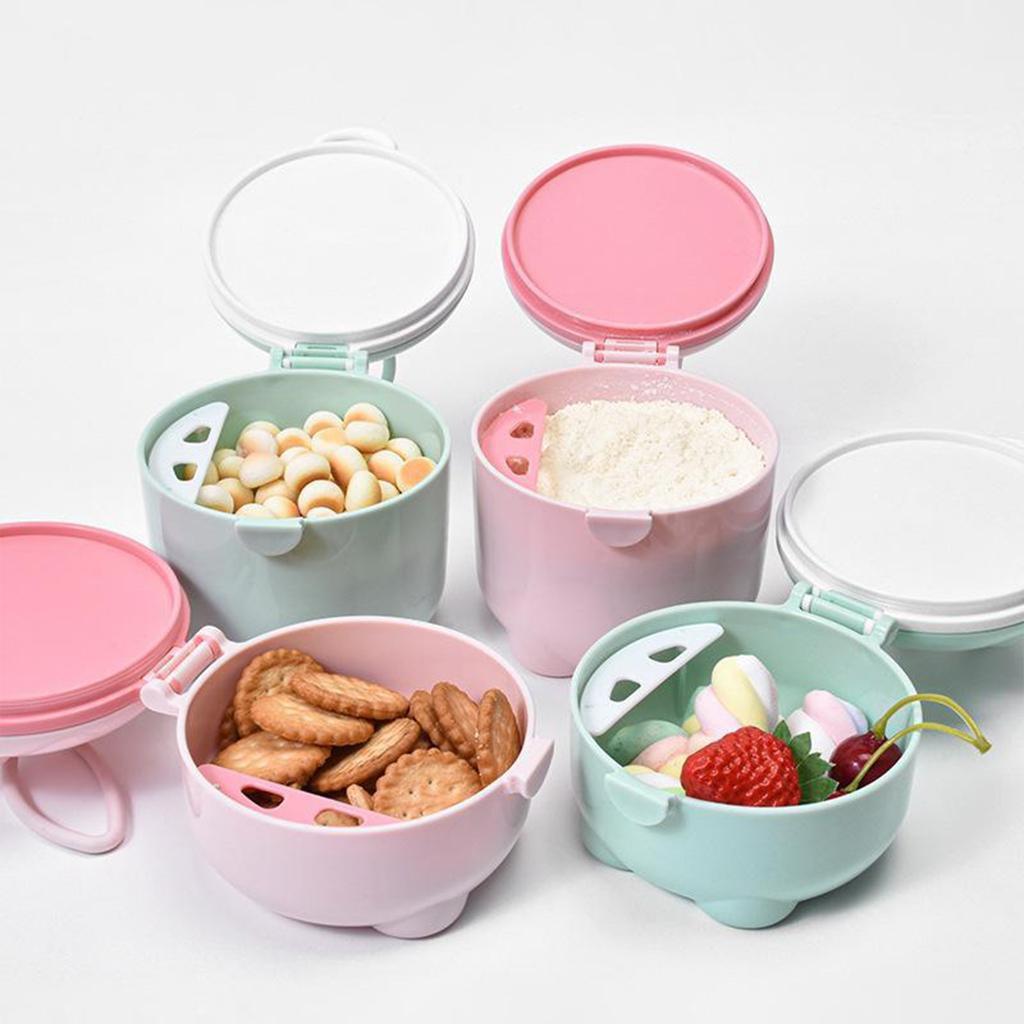 Portable Storage Tank Mode Holder Rice Flour Grids Seal Container Baby Clothes Complementary Food Container For Mode Milk Powder Mode Dispenser Box