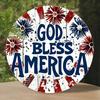 Винтажная металлическая жестяная табличка США Патриотическая God Bless America Ретро Алюминиевый настенный декор Погодостойкий для гаража Мужской уголок Улица Домашний бар