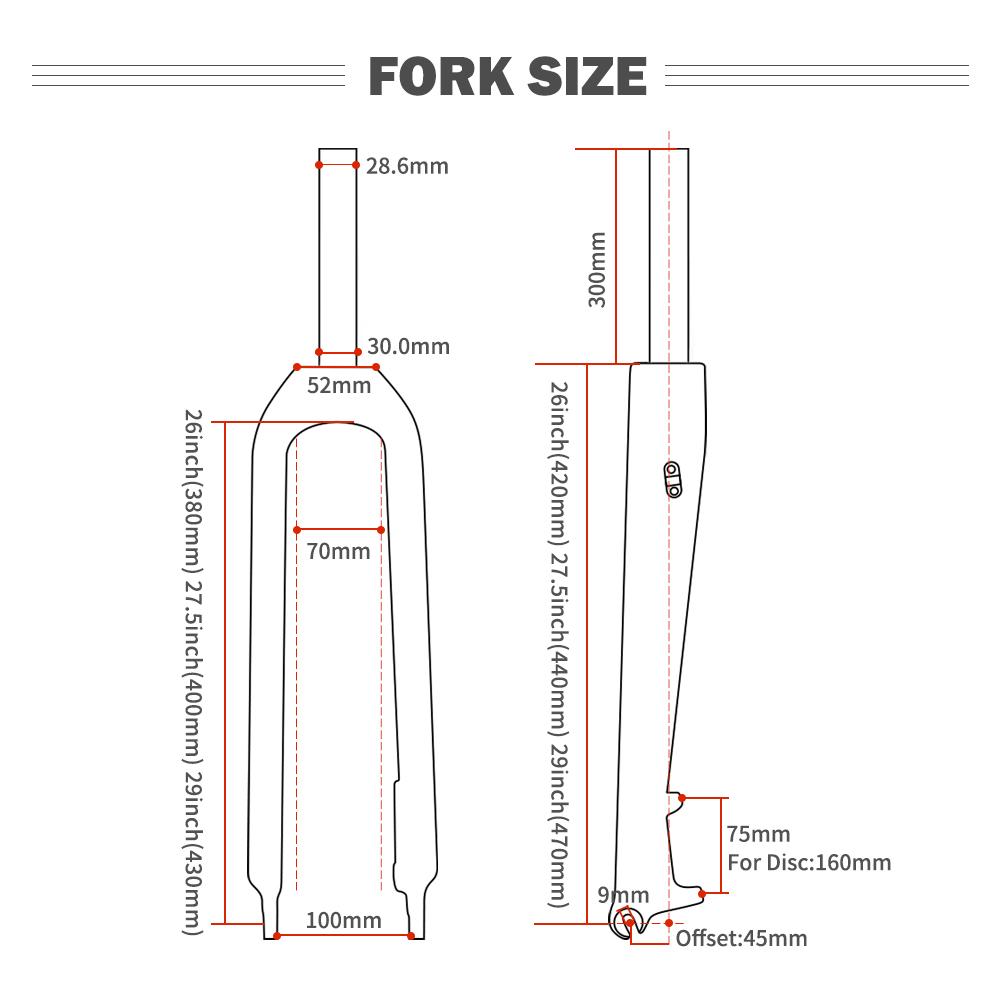 TOSEEK матовая 3K вилка из углеродного волокна для горного велосипеда 1-1/8 "жесткий дисковый тормоз MTB велосипедные вилки 26/27,5/29er прямая трубка 28,6 мм