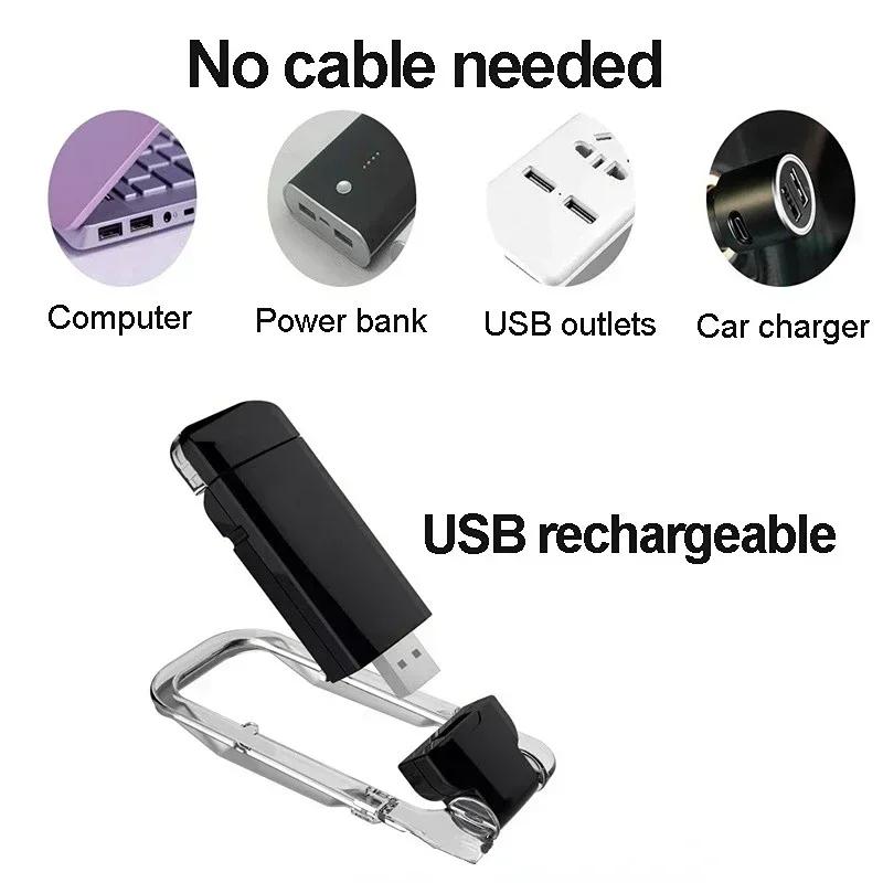 Светодиодный USB-перезаряжаемый светильник для чтения книг, регулируемая яркость, защита глаз, зажим для книг, портативный светильник для чтения закладок