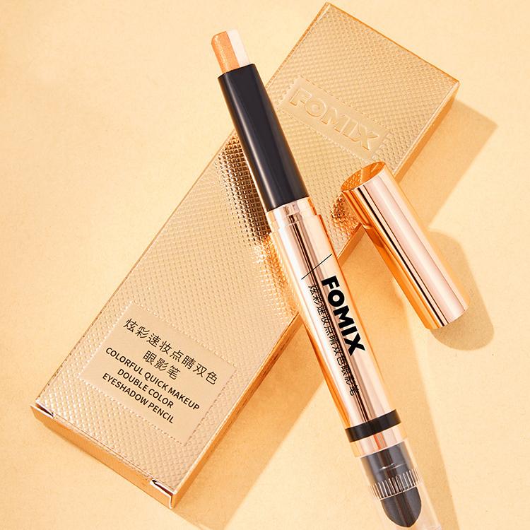 Colorful Instant Makeup Double-color Eyeshadow Pen Pearlescent Fine Glitter Contouring and Brightening Double-ended Earth-color Eyeshadow Stick