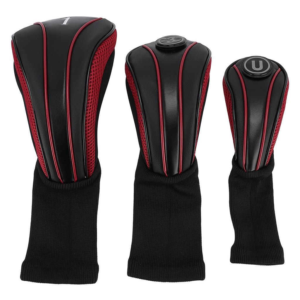 3 шт. Чехол для головки клюшки со сменными номерными табличками, длинная горловина, устойчивый к царапинам, дышащий ПУ чехол для головки клюшки