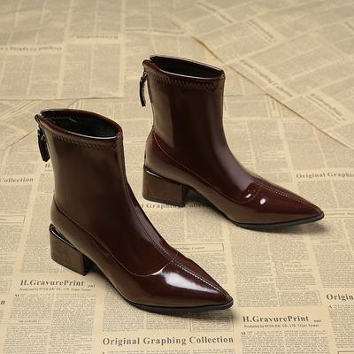 Модные женские ботильоны на высоком каблуке, ботинки челси, обувь с острым носком, дизайнерские туфли-лодочки, зимняя обувь нового бренда, женские мотоботы