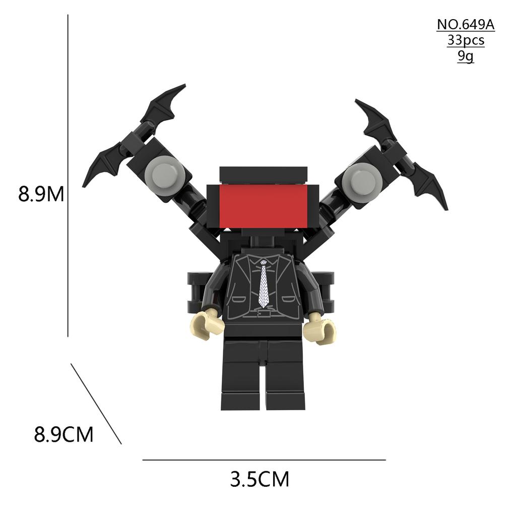 2023 3D 7pcs Speakerman Children's Block Plastic Game Designer for Teens and Children Skibidi Toilet