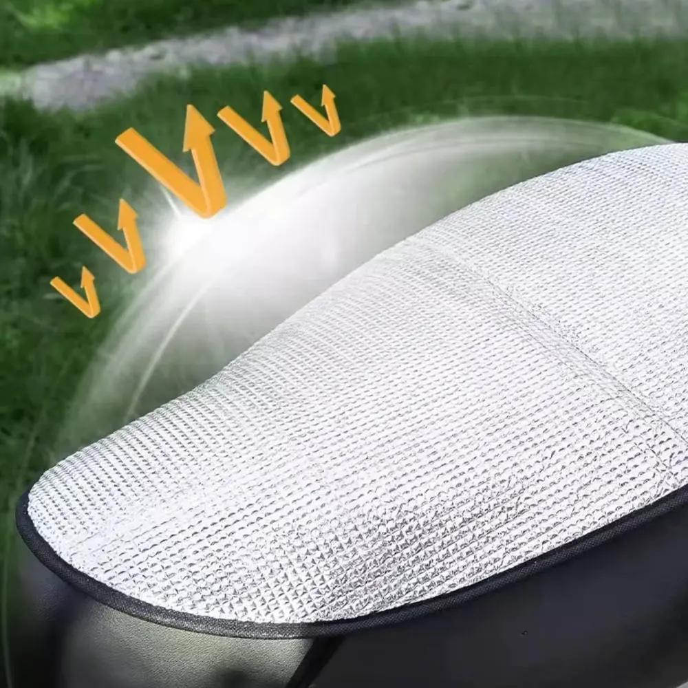 Motorcycle Summer Sun Protection Seat Foil Sunshade Pad Electric Bike Reflective Aluminum Insulation Pad Waterproof Heat Cushion