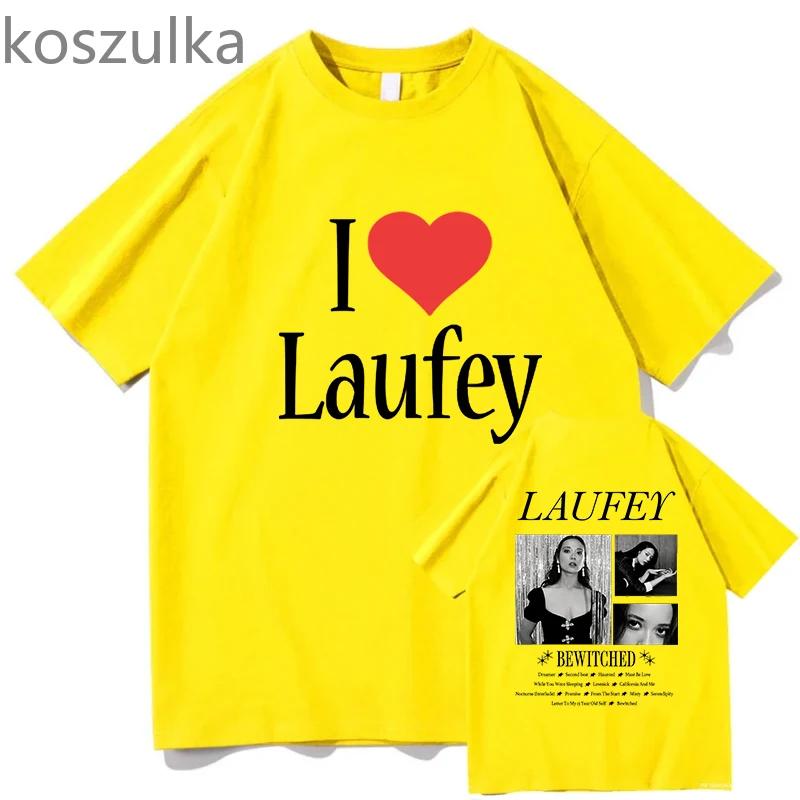 Футболки I Love Laufey The Bewitched Tour Merch Альбом Bewitched Crewneck Короткий рукав Уличная одежда Унисекс Женские футболки Модная одежда