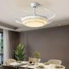 Nordic Modern LED Регулируемая Частота Вентилятор Подвесной Светильник Кристалл Домашнее Украшение Потолочный Светильник Сильная Ветровая Энергия Бесшумный Невидимый