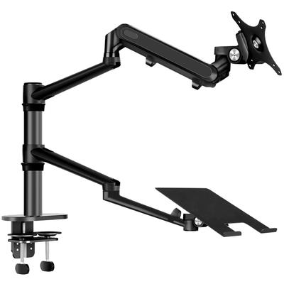 LOE Двойной кронштейн для монитора для ноутбука 2 экрана Вертикальная верхняя и нижняя компоновка Liquid Tab Длинный Легко собрать LOLL3L ProX Черный
