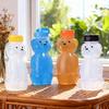 230ml Plastic Bear Bottle Cup with Flip Top Lid Mini Bear Shape Jar Empty Coffee Beer Drink Container for Juice Candy Milk Storing Dispensing