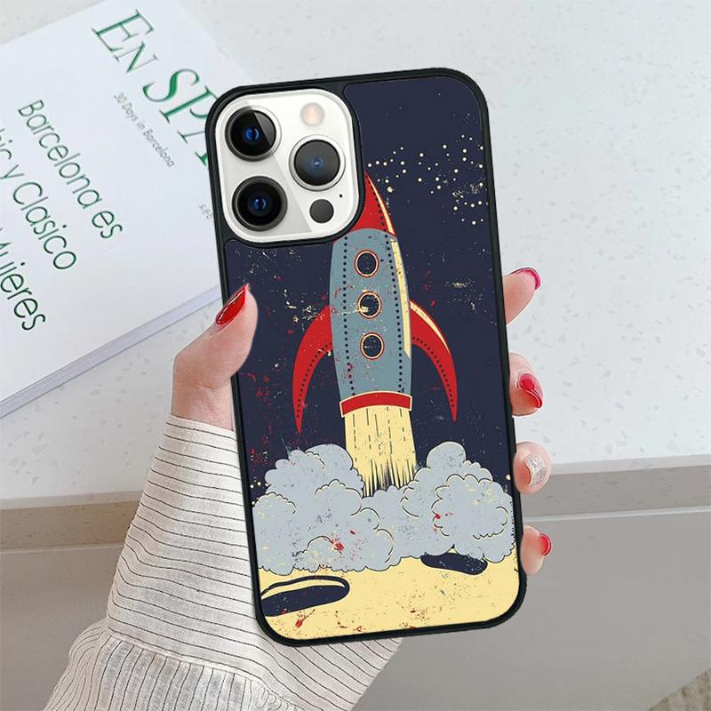 Мультяшный чехол-ракета для телефона Для iPhone 17 Air 15 16 16e 14 13 Pro Max Coque 12 11 Pro Max Для Apple PLUS fundas