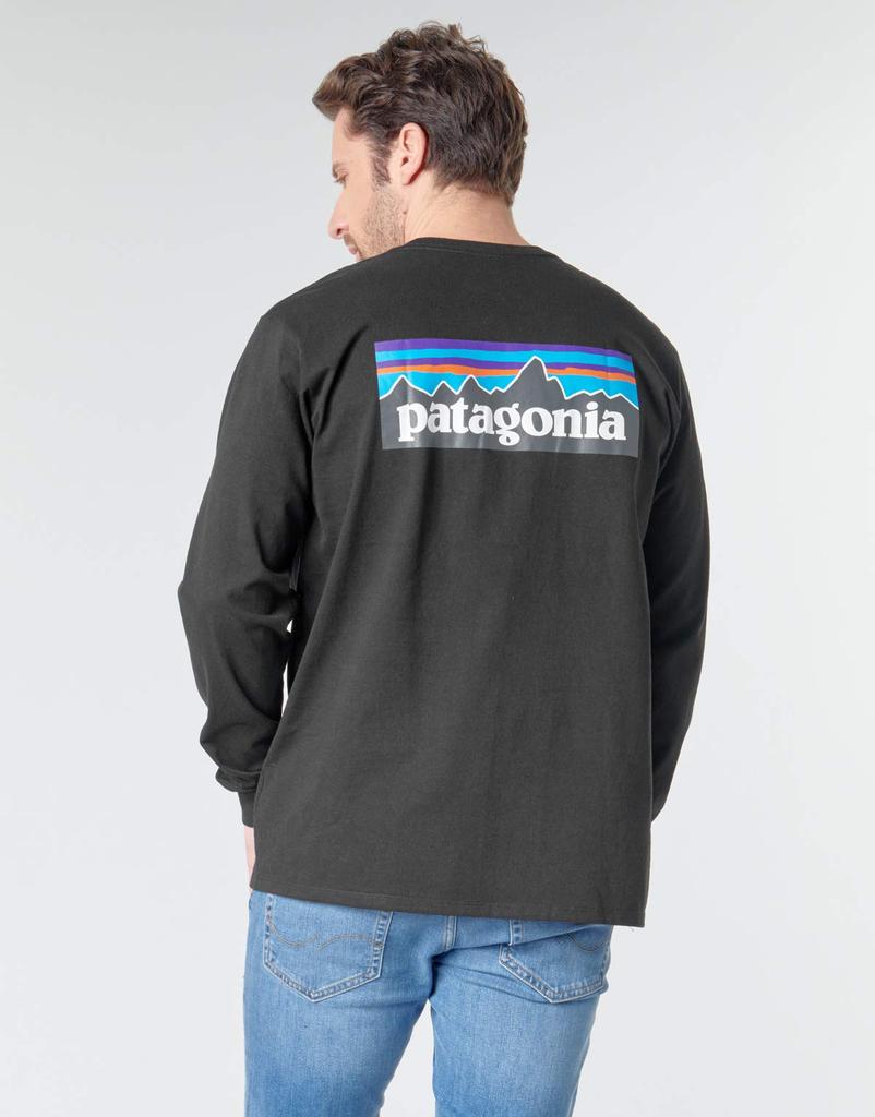 Patagonia Patagonia Лого ЧЕРНАЯ Мужская футболка M's L/S P-6 Responsibili-Tee US-L