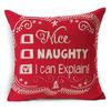 Festive Christmas Xmas Linen Cushion Cover With Elegant Single Side Printing Design