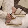 Женские винтажные хлопковые тапочки Осень Зима Домашние теплые Нескользящие Домашняя обувь Легкие Удобные Утолщенные Плюшевые туфли