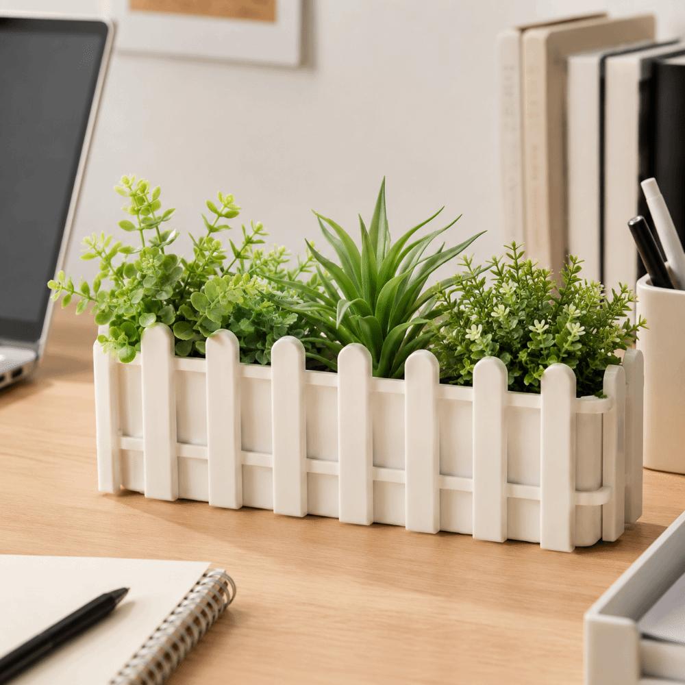 Small Planter Box Greenery Container Flower Arrangement Creative Fence Flowerpot Porch