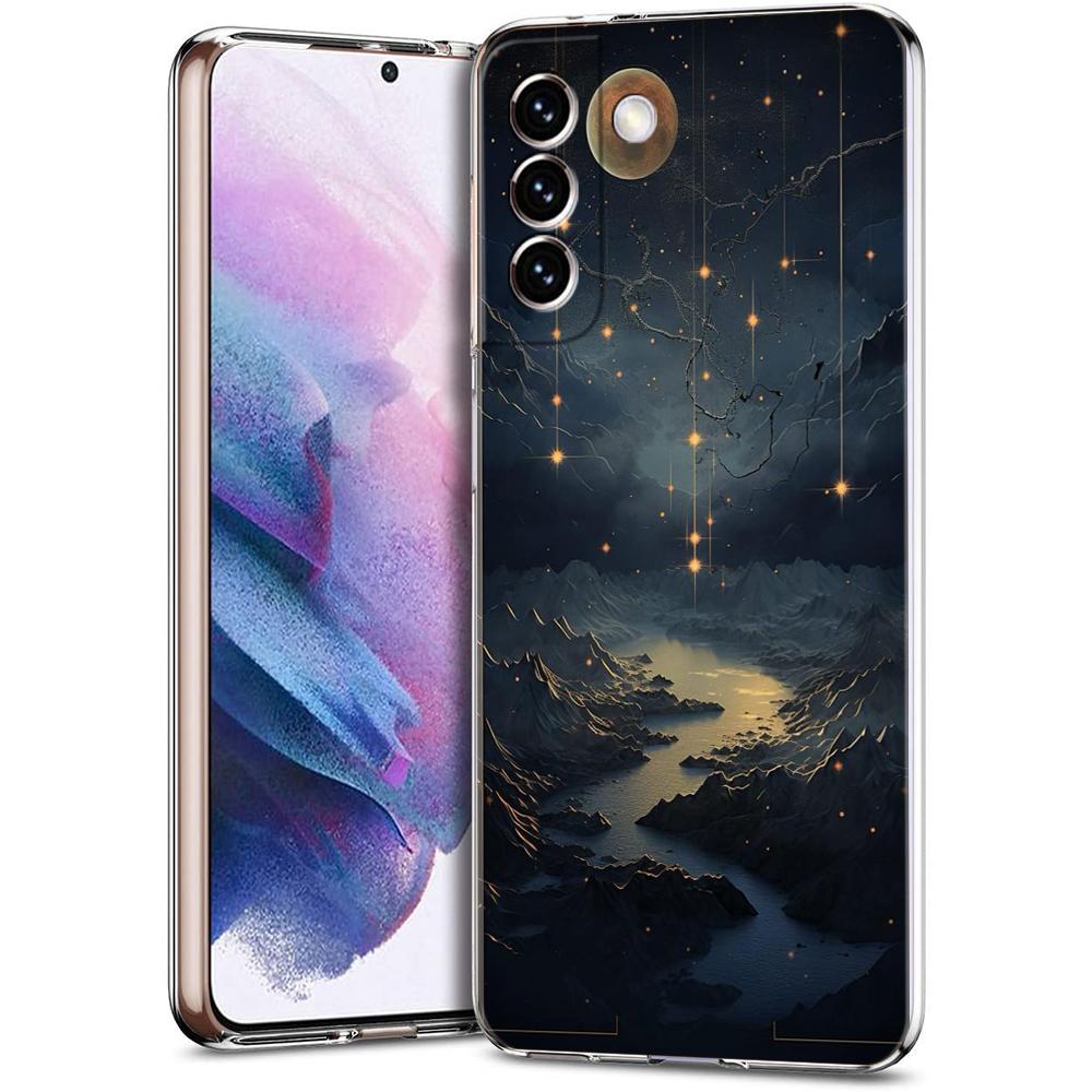 Прозрачный чехол-бампер для Samsung Galaxy S25 S24 S23 S22 S20 S21 FE Ultra S10 S10E Plus Модный узор Звездное небо Звезды