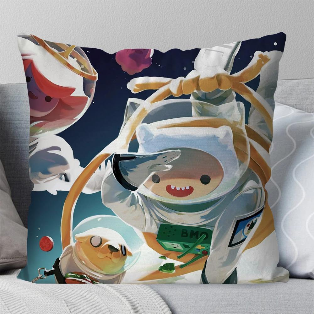 A-Adventure T-Time Comedy Animation Pillow Case Square Pillow Bedroom Sofa Leisure Comfort Car Living Room Home Decoration 40X40