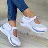 Round Head Knitted Women's Thick Sole Single Shoes Women's Large Size Grid Casual Women's Shoes Sneakers Women