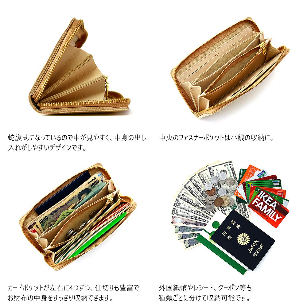 AGILITY affa Длинный кошелек с круглой молнией из натуральной кожи с золотой серебряной фольгой "Grot" для женщин