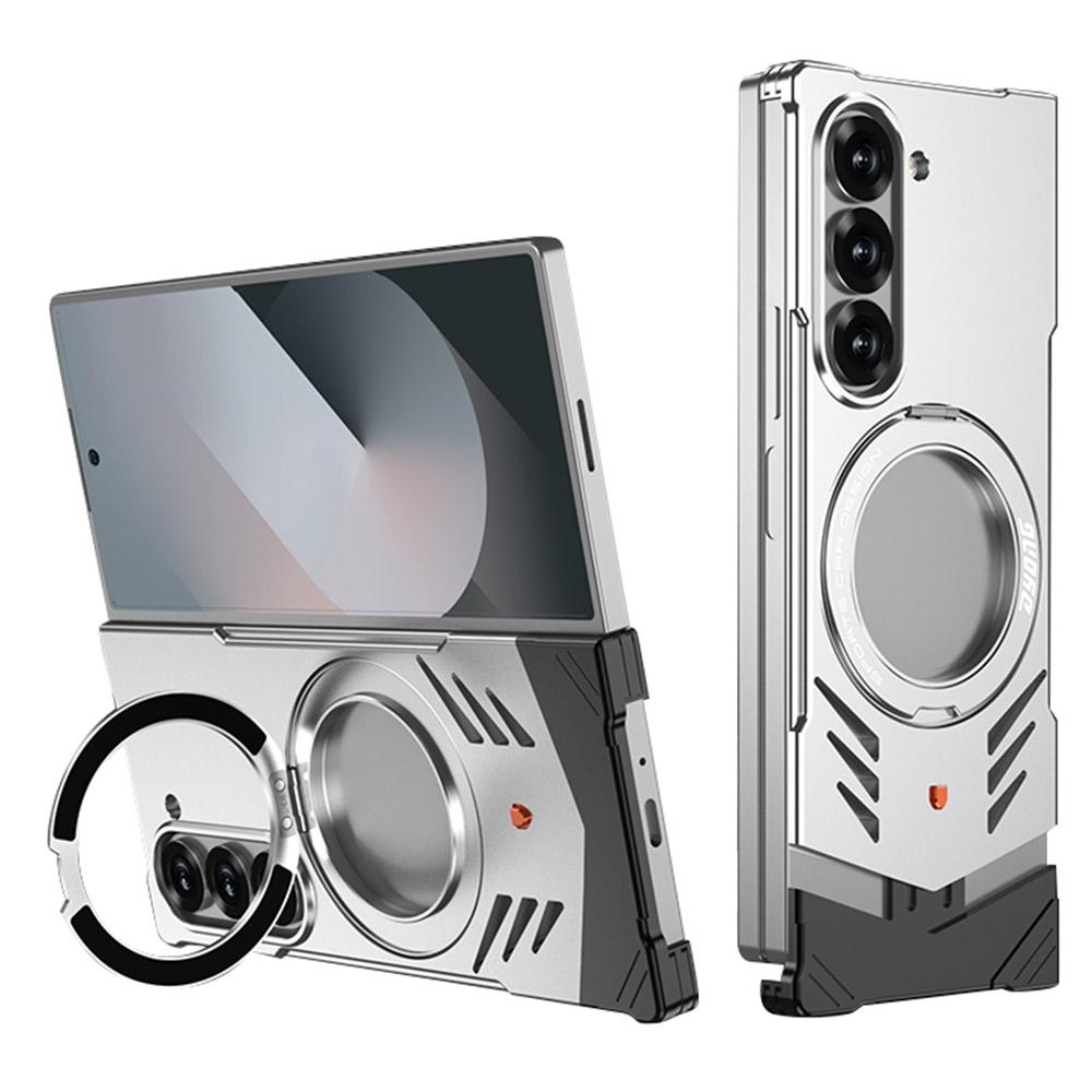 DYONG For Samsung Galaxy Z Fold6 5G Metal Case Frameless Hollow Heat Dissipation Phone Cover with Kickstand