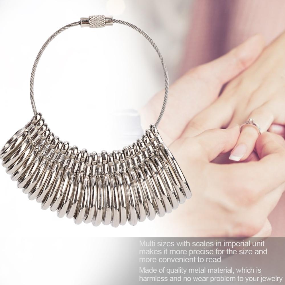 Clear Reading Ring Sizer Silver Measuring Tool Precision Ring Mandrel  Ring Measurement