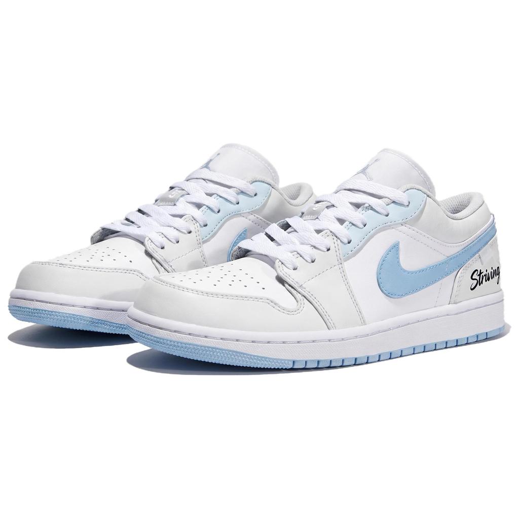 Jordan Air Jordan 1 Cloud Top Ice Blue Cushioning Abrasion Resistant Low top Vintage Basketball Shoes Women's Gray DC0774-105(Team1190-)