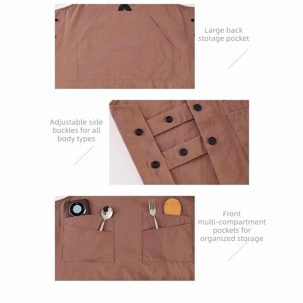 Reversible Workwear Apron Waterproof Cooking Apron Unisex Kitchen Apron Household Use