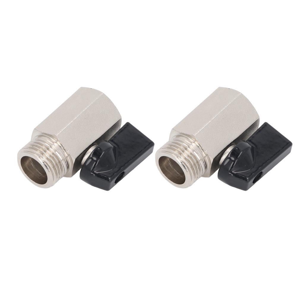 2PCS Ball Valve G12 Thread 90 degrees Swivel High Air Tightness Small Sandblasted Brass Ball Valve