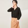 Women's Silk Blend V-Neck Lace Knit Cardigan