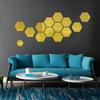 12Pcs Hexagon Acrylic Mirror 3D Wall Sticker Mirror Home Decoration DIY Removable Mirror for Living-Room Art Ornaments