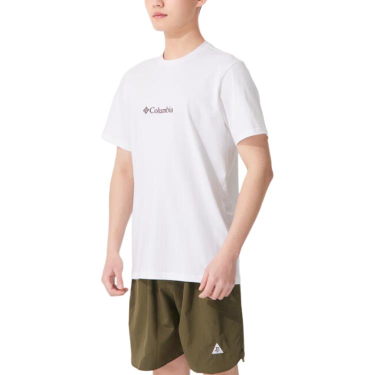 Columbia T-Shirts Men's White Crew Neck Moderate AE5592-104