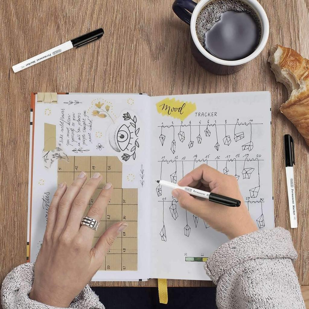 Набор масляных красок Shuttle Art Black Extra Fine Quick Water Sign Name Перманентный Можно использовать для письма на Instax и для детских садов и офисов Ручки, 30, Пункт,