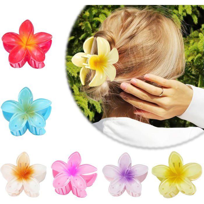 Pinces à cheveux - Fleur Hawaïenne - 6 pièces - Antidérapantes - Haute qualité