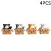 Mini 4PCS Cat Accessories Garden Kitten Statue Children's Gift Baby Room Cute Kawaii Toys Mini Statue Home Decoration
