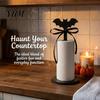 Wooden Kitchen Roll Stand Halloween Paper Towel Holder, Ghost/Pumpkin/Witch's Hat/Bat Decor, Vertical Holder Durable Wood Standing Reel for Countertop