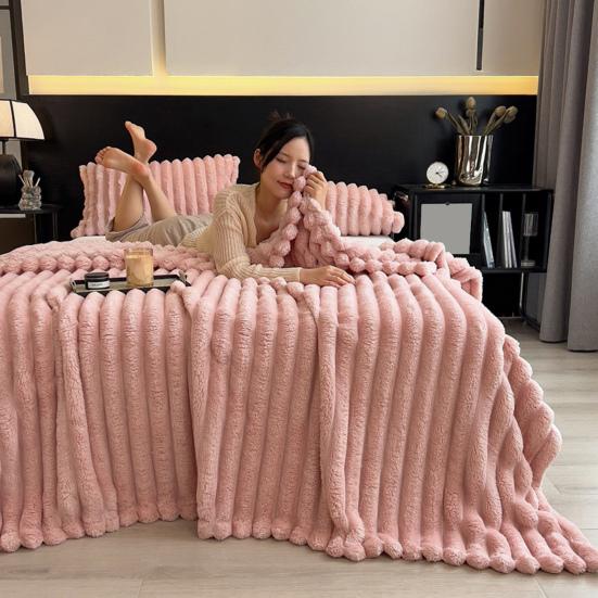 Luxury Velvet Blanket Ultra-Soft Pillow Cover Faux Fur Double-Sided Plush Comfort Pillowcase Pure