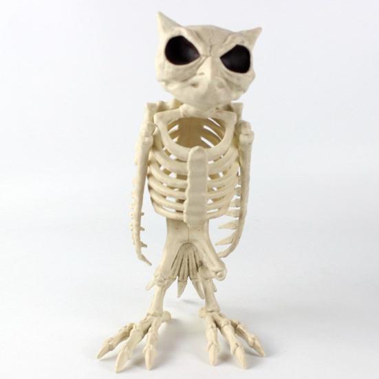 Украшение в виде скелета совы на Хэллоуин, реалистичная 12-дюймовая фигурка скелета животного, пластиковая модель кости совы для декора вечеринки в доме с привидениями