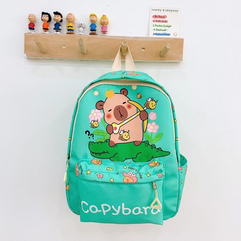 Capybara Kindergarten Kids Backpack Large Capacity Unisex Boys Girls School Bag