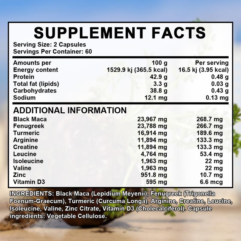 Organic Herbal Extracts, Turmeric, Zinc, Vitamin D3, 120 Capsules Per Bottle