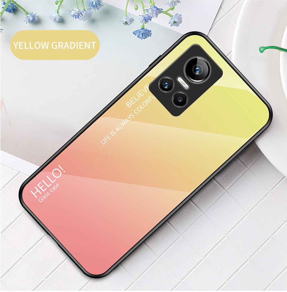 Для Realme 7 8 9 Pro + Narzo 30 50A 50i 50 Pro C11 C21 C15 GT Neo2 3 3T C31 4G 5G чехол с градиентом Aurora из закаленного стекла, мягкая рамка, задняя крышка, чехол для телефона
