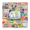 50 Hand-Painted Saury Stickers for Food, Graffiti, Refrigerator, and Phone Case Decoration - Waterproof and Creative.
