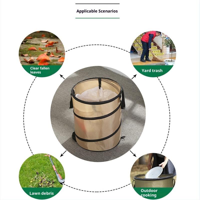 1 шт. Всплывающее мусорное ведро, Уличное портативное складное мусорное ведро для кемпинга, Мусорное ведро для кемпинга, Садовый мешок для мусора, Садовое ведро для листьев