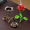 Ceramic Rose Incense Burner Ornament Decorative for Living Room Table Fragrance Holder Indoor Dining Room Desk Decor