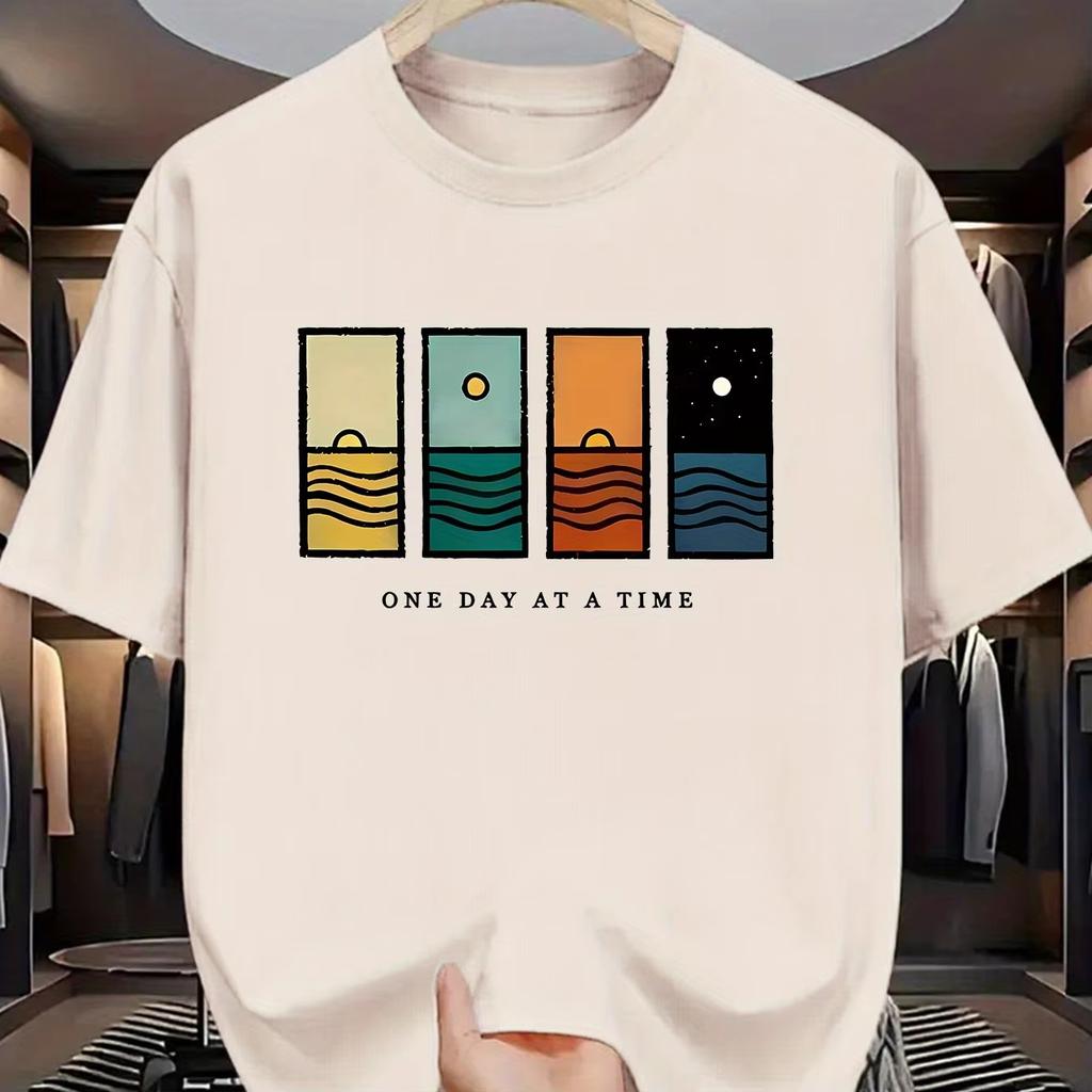 2026 HOT SALE Cotton Men's Casual Loose Fashion Letter Pattern Print Breathable Sports Short Sleeved Women Round Neck T-shirt Streetwear Top Tee