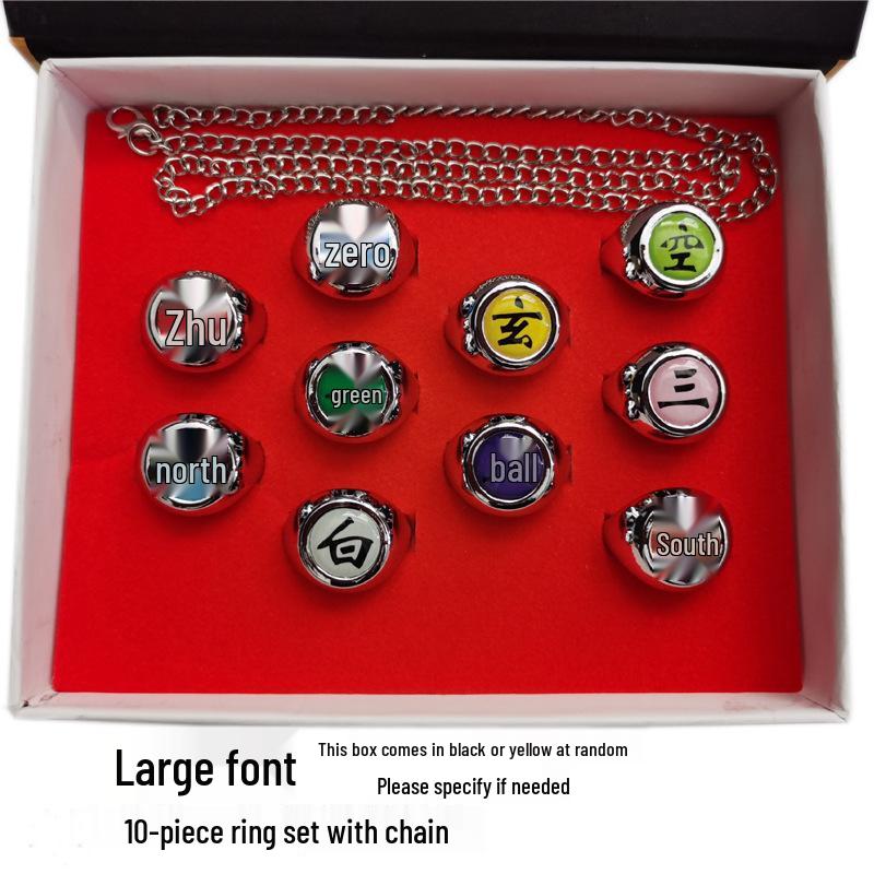 Naruto Akatsuki Itachi Deidara Pain Sasori Orochimaru Ring Set - Anime Accessories