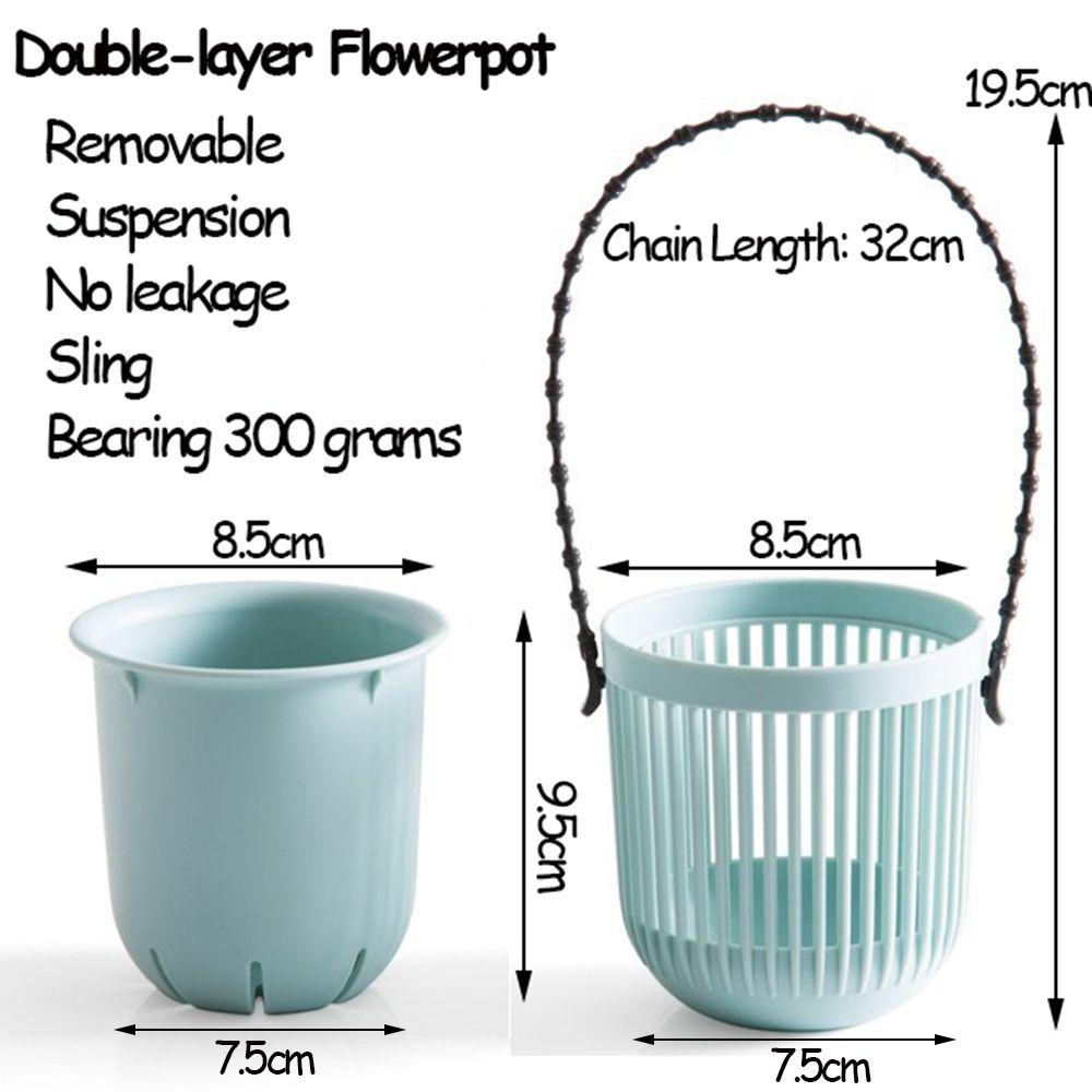 1 PC Colorful Planter Home Decor Hanging Flowerpot Double-layer Garden Pot Plants Holder